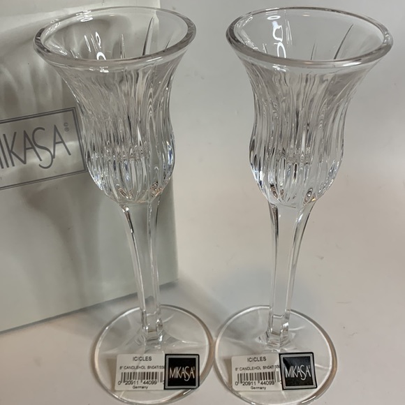 Mikasa Icicles 8” Candle Holder Pair - Picture 2 of 3